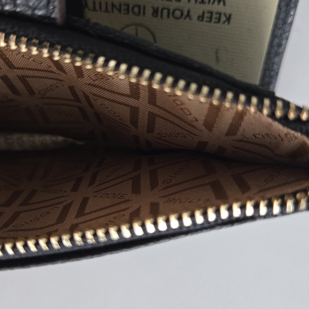 Lodis Black Pebble Leather Wallet RFID Zip Around Bifold Card Holder Classic - Picture 5 of 11